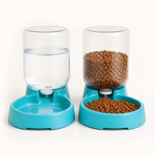 Pet Feeder & Water Dispenser 3.8L Automatic Pet Feeder Large Cat Dog Food Dispenser Water Fountain Drink Bowl